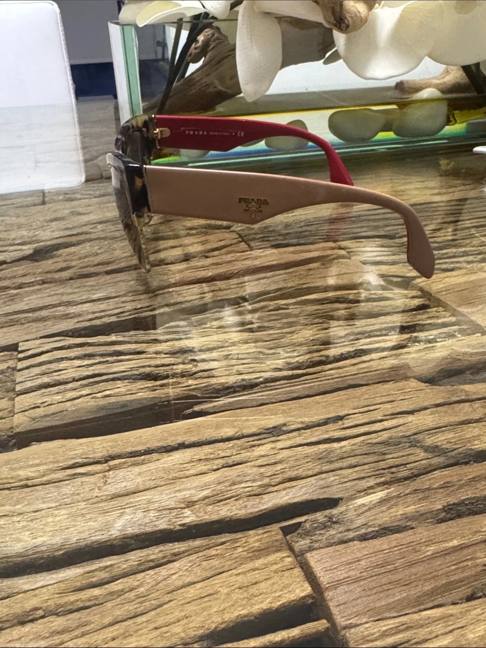 Prada Tortoiseshell Cat-Eye Sunglasses Gradient Lenses SPR 11R 56-16 7SO-A7 GUC